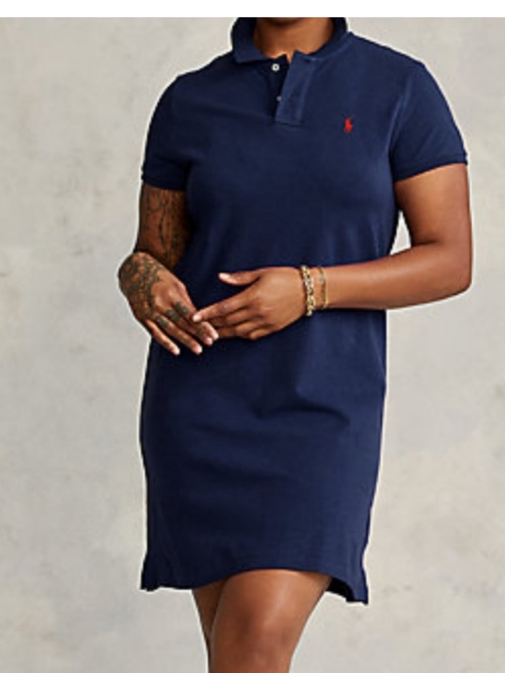Polo by Ralph Lauren Navy Mini Polo Dress with Red Pony